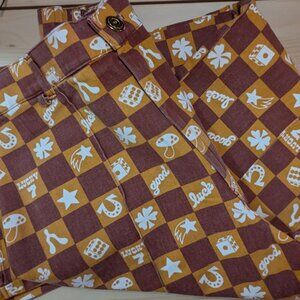 Big Bud Press Checkered Spicy Mustard Lucky Western Pants, size small